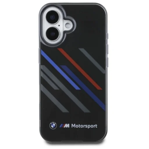  iPhone 16 Fekete Eredeti BMW Motorsport IML Random Csíkos BMHCP16S23HTRAK tok - 3
