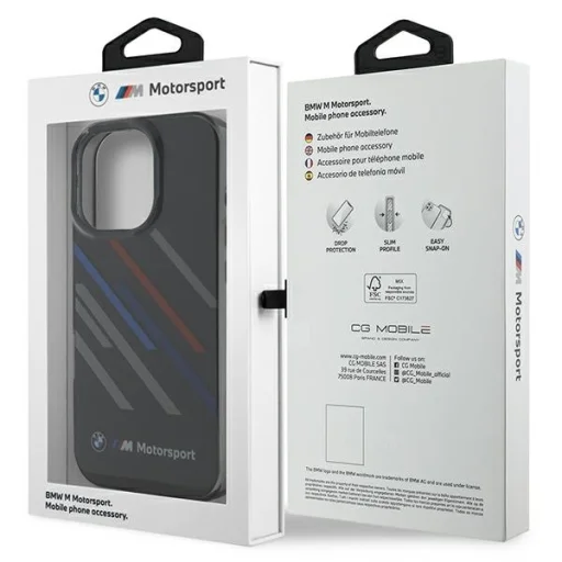 iPhone 16 Pro Max fekete Eredeti BMW Motorsport IML Random Stripe BMHCP16X23HTRAK tok - 8