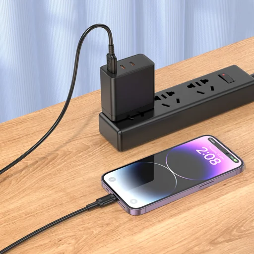 Borofone BX111 Feliz - USB - C típusú kábel - 3A 1 méter fekete - 4