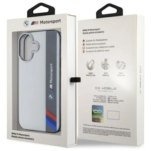  iPhone 16 szürke BMW Motorsport IML Vertical Stripe BMHCP16S23HTFEG eredeti tok - 8