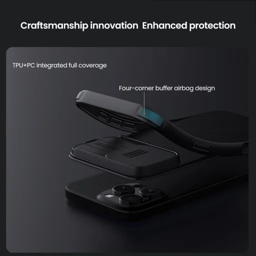 Nillkin CamShield PRO Hard tok Apple iPhone 16 Pro Maxhoz Fekete - 5