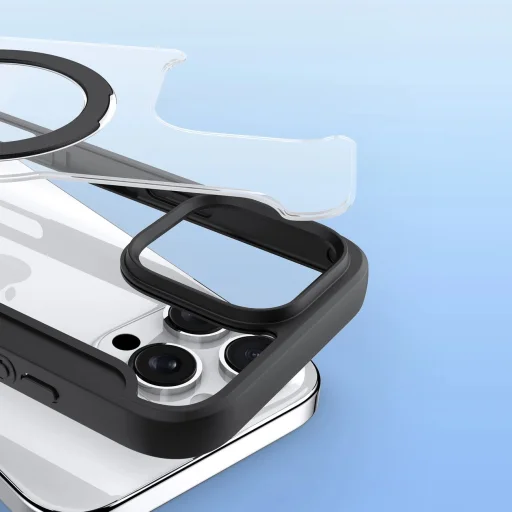 Dux Ducis Skin X Pro iPhone 16 Pro tok MagSafe-fel, fliptok és állvány funkcióval - Fekete - 12