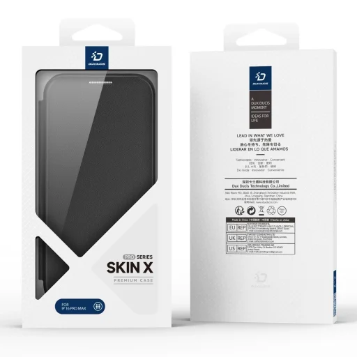 Dux Ducis Skin X Pro fliptok iPhone 16 Pro Max-hoz MagSafe funkcióval és fekete színben - 5