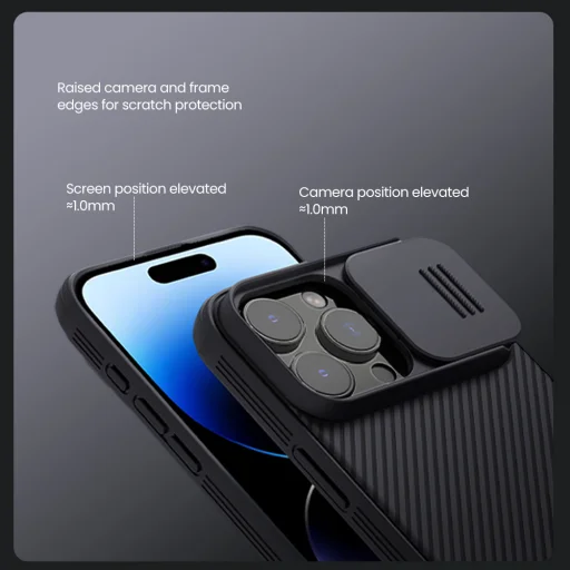 Nillkin CamShield PRO Mágneses Kemény Tok Apple iPhone 16 Pro Max Kék tok - 5