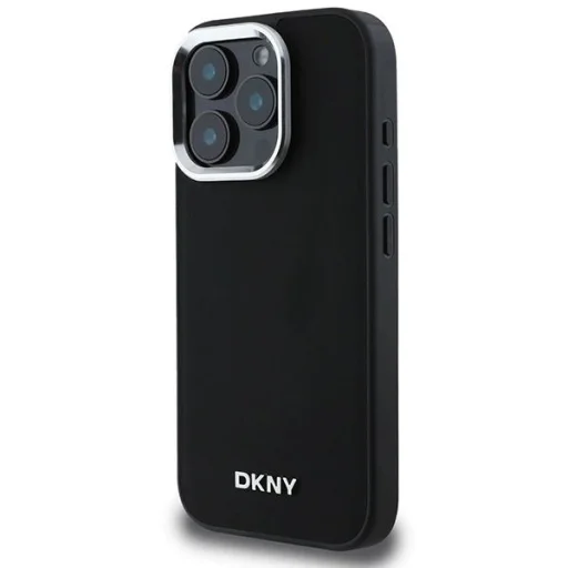  iPhone 16 Pro Max Fekete DKNY Plain Silver Logo MagSafe tok - 2