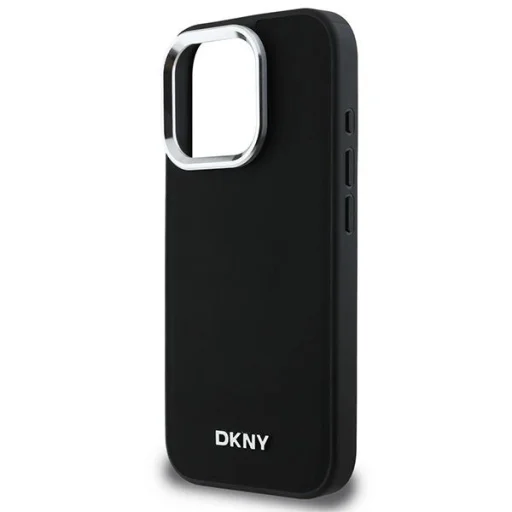  iPhone 16 Pro Max Fekete DKNY Plain Silver Logo MagSafe tok - 6