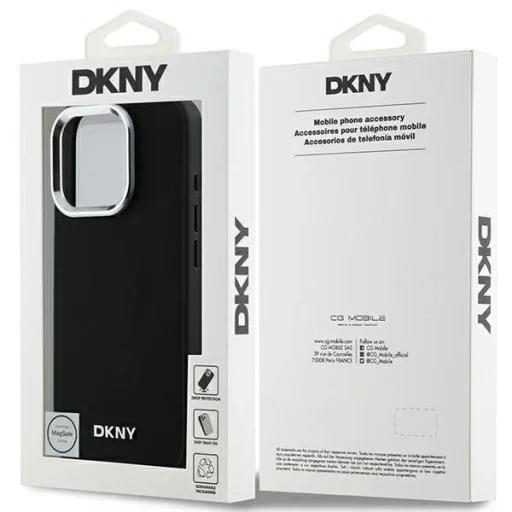  iPhone 16 Pro Max Fekete DKNY Plain Silver Logo MagSafe tok - 8
