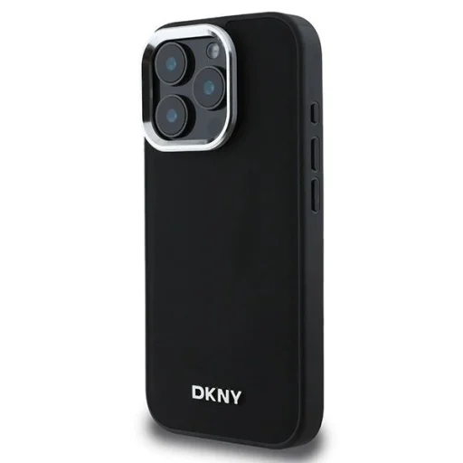  iPhone 16 Pro Fekete DKNY Plain Silver Logo MagSafe tok - 2