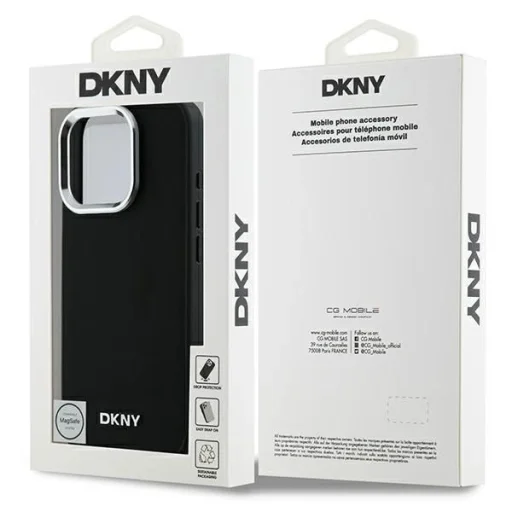  iPhone 16 Pro Fekete DKNY Plain Silver Logo MagSafe tok - 8