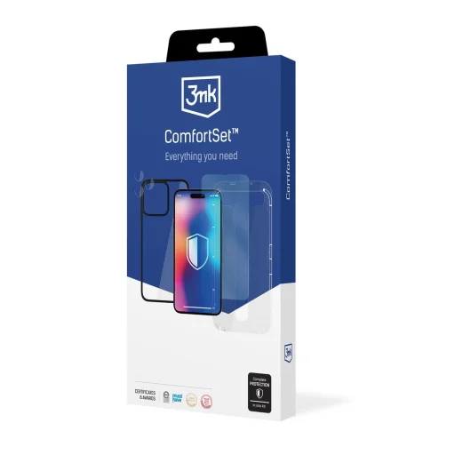 Apple iPhone 15 Pro - 3mk Comfort Set 4 az 1-ben tok és üvegfólia - 5