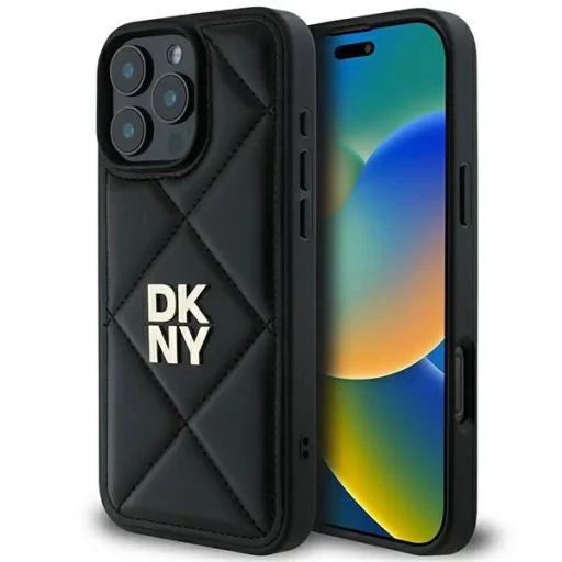  iPhone 16 Pro Fekete DKNY Quilted Stack Logo tok - 1