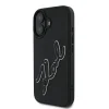  iPhone 16 Fekete Karl Lagerfeld 3D Rubber Signature tok