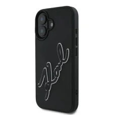  iPhone 16 Fekete Karl Lagerfeld 3D Rubber Signature tok