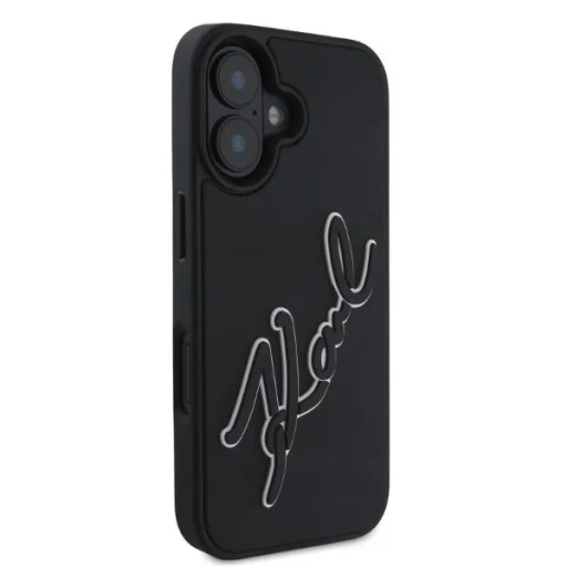  iPhone 16 Fekete Karl Lagerfeld 3D Rubber Signature tok - 2
