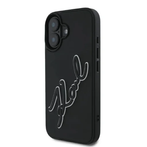  iPhone 16 Fekete Karl Lagerfeld 3D Rubber Signature tok - 1
