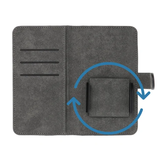 Univerzális fliptok KÖZEPES méret SAMSUNG S21 / NOTE / NOTE 2 / NOTE 3 / S10 / HUAWEI P30 Lite / P9 / P9 Lite / SONY XPERIA Z3 / Z4 / Z5 fekete tok - 8