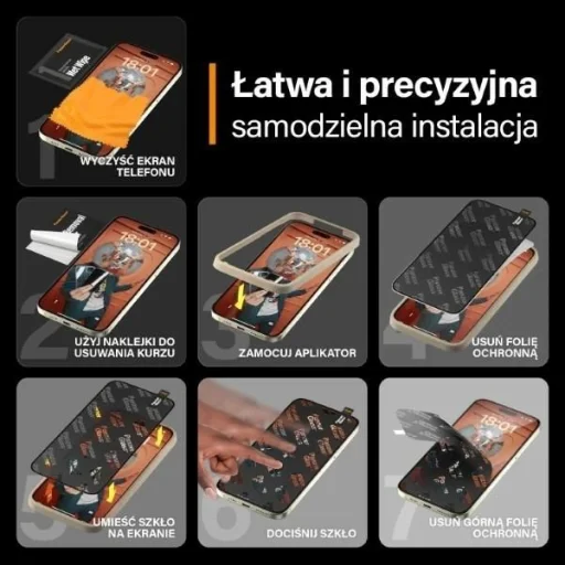 PanzerGlass Re:fresh üvegfólia iPhone 15 Plus-hoz pozicionálóval - 14