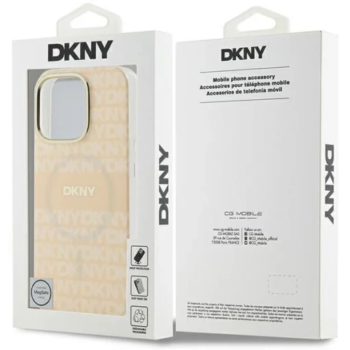  iPhone 16 Pro Pink DKNY Repeat Texture Pattern & Stripe MagSafe tok - 8