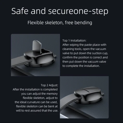 FORCELL F-Grip MagFlex autós telefontartó szélvédőre/középkonzolra MagSafe-kompatibilis fekete - 12