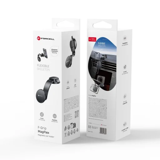 FORCELL F-Grip MagFlex autós telefontartó szélvédőre/középkonzolra MagSafe-kompatibilis fekete - 1