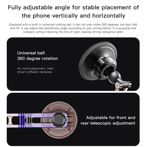 FORCELL F-Grip IronSecure mágneses autós telefontartó szélvédőre/középkonzolra kompatibilis MagSafe fekete - 14