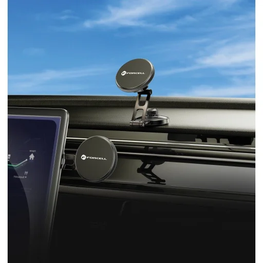 FORCELL F-Grip IronSecure mágneses autós telefontartó szélvédőre/középkonzolra kompatibilis MagSafe fekete - 6