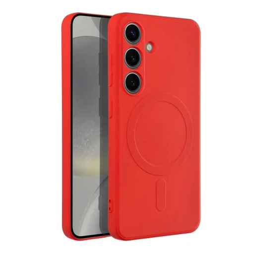 SILICONE MAG COVER tok kompatibilis MagSafe technológiával SAMSUNG S24 piros - 11
