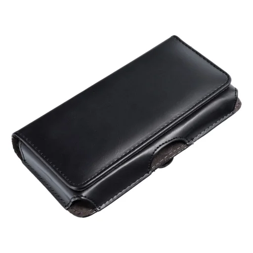 Horizontal univerzális tok CLASSIC 100A modell 16 iPhone 15 / 15 Pro / 14 / 14 Pro / Samsung S23 / S24 / S10 / A6 2018 / Huawei P30 / P30 Lite / Nokia 3.1 / 5.1 fekete - 3