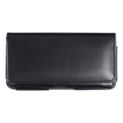 Horizontal univerzális tok CLASSIC 100A modell 16 iPhone 15 / 15 Pro / 14 / 14 Pro / Samsung S23 / S24 / S10 / A6 2018 / Huawei P30 / P30 Lite / Nokia 3.1 / 5.1 fekete - 1