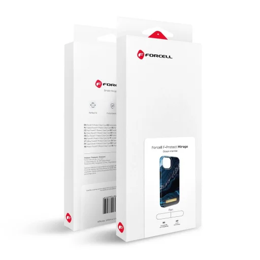 FORCELL F-PROTECT Mirage tok kompatibilis MagSafe-fel az IPHONE 15 Plus-hoz ocean marble - 12