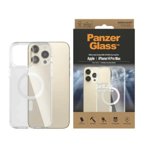 PanzerGlass HardCase MagSafe Antibakteriális Katonai Szintű Tanúsítvánnyal Ellátott Tok iPhone 14 Pro Max-hoz - Átlátszó - 1