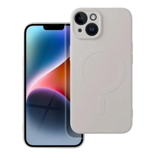 SILICONE MAG COVER tok kompatibilis MagSafe-fel IPHONE 14 antik fehér színben - 1