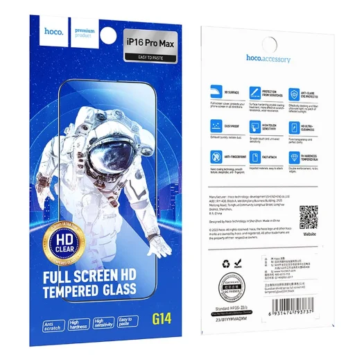 HOCO tvrdené sklo HD 5D Guardian shield (SADA 10v1) iPhone 16 Pro Max čierne (G14) ochranné sklo - 10