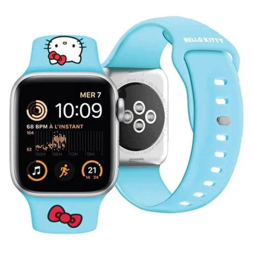 Hello Kitty Szilikon Kitty Fej Apple Watch 38/40/41mm szíj - kék - 4