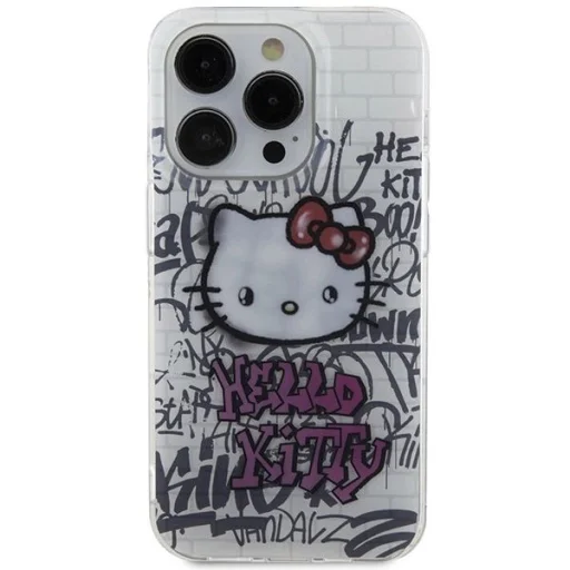 Hello Kitty IML Kitty On Bricks Graffiti tok iPhone 15 Pro - fehér - 3