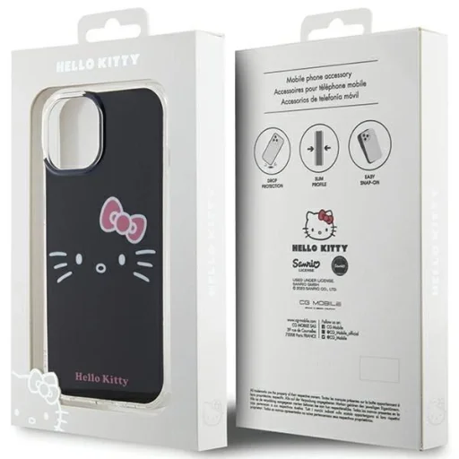 Hello Kitty IML Kitty Face tok iPhone 15 - fekete - 8