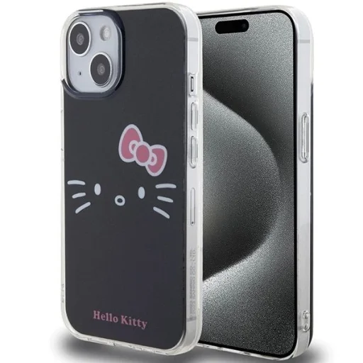 Hello Kitty IML Kitty Face tok iPhone 15 - fekete - 1