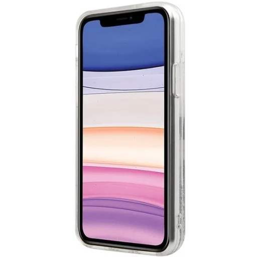 Hello Kitty Liquid Glitter Charms Kitty Head tok iPhone 11 - Ezüst - 5