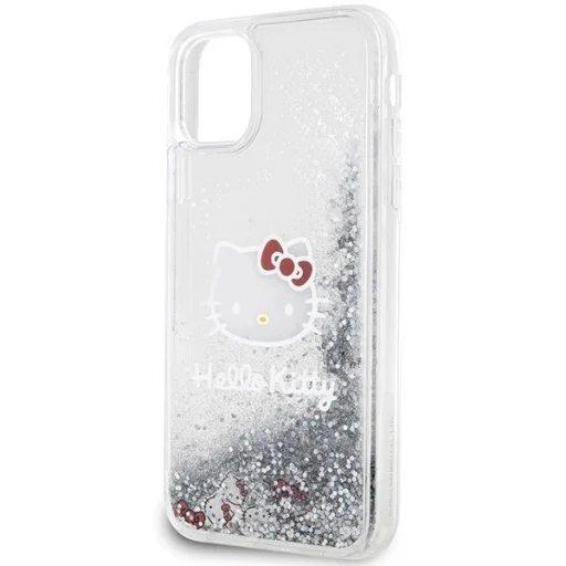 Hello Kitty Liquid Glitter Charms Kitty Head tok iPhone 11 - Ezüst - 6