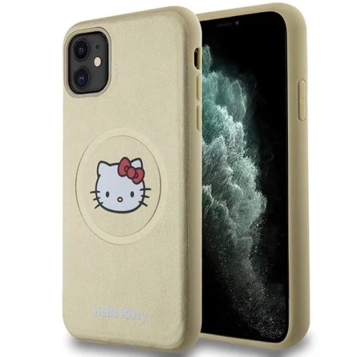 Hello Kitty Leather Kitty Head MagSafe tok iPhone 11 - arany - 1