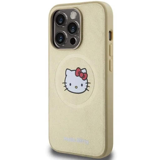 Hello Kitty bőr Kitty Head MagSafe tok iPhone 13 Pro - arany - 2