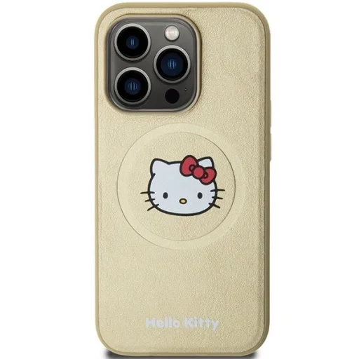 Hello Kitty bőr Kitty Head MagSafe tok iPhone 13 Pro - arany - 3