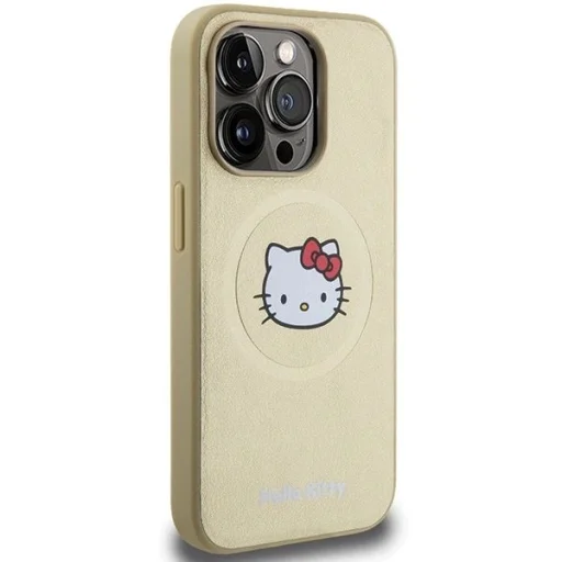 Hello Kitty bőr Kitty Head MagSafe tok iPhone 13 Pro - arany - 4