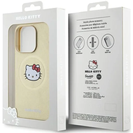 Hello Kitty bőr Kitty Head MagSafe tok iPhone 13 Pro - arany - 8