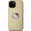 Hello Kitty bőr Kitty fej MagSafe tok iPhone 15 - arany thumbnail