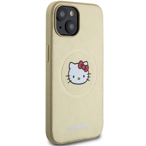Hello Kitty bőr Kitty fej MagSafe tok iPhone 15 - arany - 4