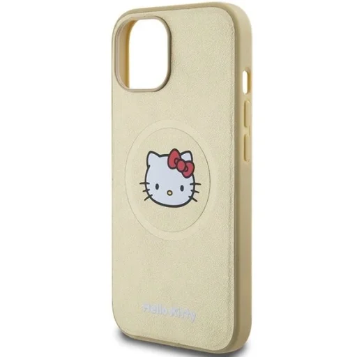 Hello Kitty bőr Kitty fej MagSafe tok iPhone 15 - arany - 6