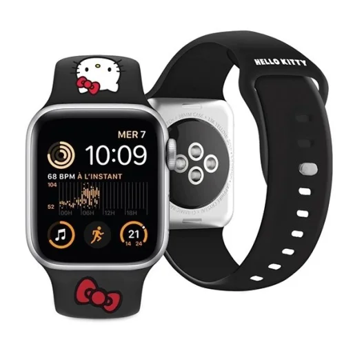 Hello Kitty Szilikon Kitty Fej szíj Apple Watch 38/40/41mm - fekete - 4