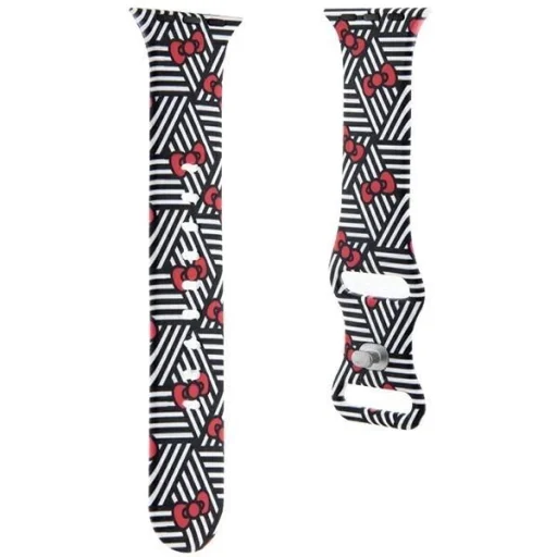 Hello Kitty Silicone Bows & Stripes Szíj Apple Watch 38/40/41mm - Fekete - 3