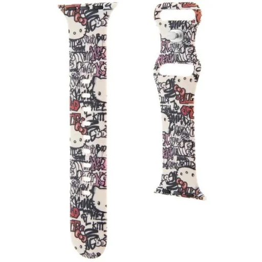 Hello Kitty Szilikon Graffiti szíj Apple Watch 38/40/41mm - bézs - 3